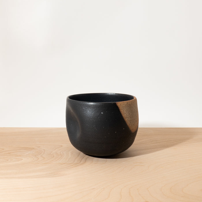 Minimalist Black Tea Cup with Thumb Rest